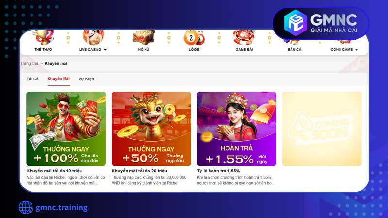 Ricbet tặng vô vàn quà cho user