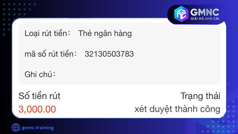 789VG lừa đảo thông báo rút tiền thành công nhưng chẳng có gì về ví user