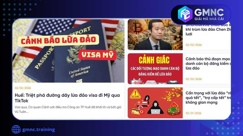 GMNC liên tục cảnh báo người dân trên website